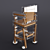 Elegant Wood & Glass Chair 3D model small image 4