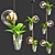 Modern Pendant Lamp with Hanging Plants 3D model small image 1