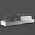 Sleek Steel Bench 3D model small image 3