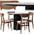 Title: Contemporary Dining Table Set 3D model small image 1
