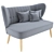 Modern Fit Two-Seater Sofa 3D model small image 1