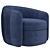 Compact Navy Blue Accent Chair 3D model small image 2