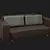 Sleek Leather Sofa 3D model small image 1