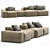 Peanut B Sectional Sofa: Stylish & Versatile 3D model small image 3