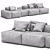 Peanut B Sectional Sofa: Stylish & Versatile 3D model small image 4