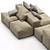 Peanut B Sectional Sofa: Stylish & Versatile 3D model small image 5
