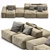 Peanut B Sectional Sofa: Stylish & Versatile 3D model small image 7