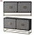 Modern Rustic Iron Sideboard in Black/Gold - 160cm 3D model small image 1