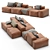 Bonaldo PEANUT B Leather Sofa 3D model small image 2