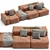 Bonaldo PEANUT B Leather Sofa 3D model small image 6