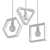 Modern Geometric Hanging Wood Lights 3D model small image 2