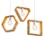 Modern Geometric Hanging Wood Lights 3D model small image 3