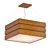 Rustic Wood Triple Square Pendant 3D model small image 1