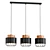 Industrial Pendant Lamp with Three Bulbs 3D model small image 1