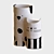 Elegant Off-White Vase Set 3D model small image 4