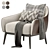 Stylish 1743 Armchair Set: Vray, Corona & Obj Formats 3D model small image 1