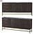 Art Deco Mango Wood Sideboard - Black/Gold - 200cm 3D model small image 1