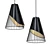 Sleek Conic Pendant Light 3D model small image 1