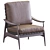 Mid Century Leather Wood Lounge Chair 3D model small image 4
