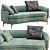 Luxurious Miami Sofa by Cantori 3D model small image 1