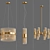 Luxurious Art-Deco Suspended Chandelier 3D model small image 2