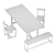 Sleek Seleri Furniture Set: Chair, Bench, and Table 3D model small image 2