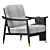 Kiara Mid Century Accent Chair 3D model small image 1