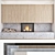 Modern Fireplace Wall Set 3D model small image 6