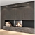 Modern Fireplace Wall Set 3D model small image 2