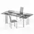 Cattelan Italia Elan Drive Dining Table & Lara Chairs Set 3D model small image 2