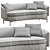 Sleek Leather Miami Sofa 3D model small image 4