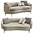 Sleek Leather Miami Sofa 3D model small image 6