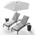 TROPITONE Padded Sling Chaise Lounge 3D model small image 1