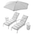 TROPITONE Padded Sling Chaise Lounge 3D model small image 3