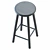 Minimalist Metal Barstool 3D model small image 2