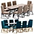 Garda Decor Dining Chair and Bristol L Table Set 3D model small image 1