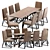 Garda Decor Dining Chair and Bristol L Table Set 3D model small image 2