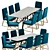 Garda Decor Dining Chair and Bristol L Table Set 3D model small image 3