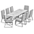 Garda Decor Dining Chair and Bristol L Table Set 3D model small image 6