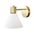 Elegant Yellow Copper Glass Wall Lamp 3D model small image 1