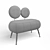 Frenchy Chic Velvet Banquette 3D model small image 3