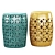 Emerald & Mustard Ceramic Garden Stool 3D model small image 3