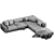 Elegant Arflex Sofa 3D model small image 7