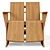 Teak Adirondack Chair Set: Comfortable Outdoor Seating 3D model small image 3