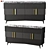 Plisse Black Marble Sideboard 3D model small image 1