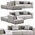 Modern Nordic Sofa with Xyz Design 3D model small image 1