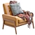 Modern Leather Henley Chair 3D model small image 7