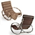 Modern Chrome Ellipse Rocking Chair 3D model small image 4