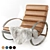 Modern Chrome Ellipse Rocking Chair 3D model small image 7