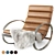 Modern Chrome Ellipse Rocking Chair 3D model small image 8
